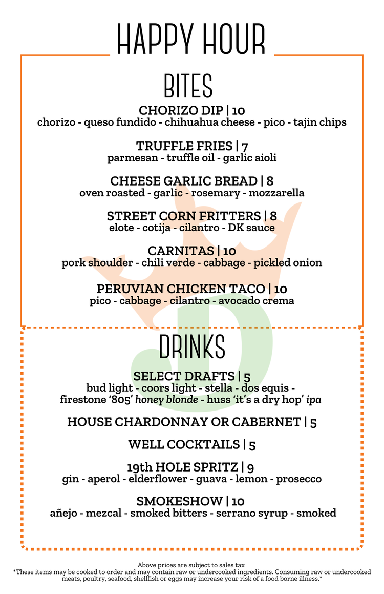 Happy Hour Menu DraftKings Sportsbook At TPC Scottsdale happy-hour-menu-draftkings-sportsbook-at-tpc-scottsdale